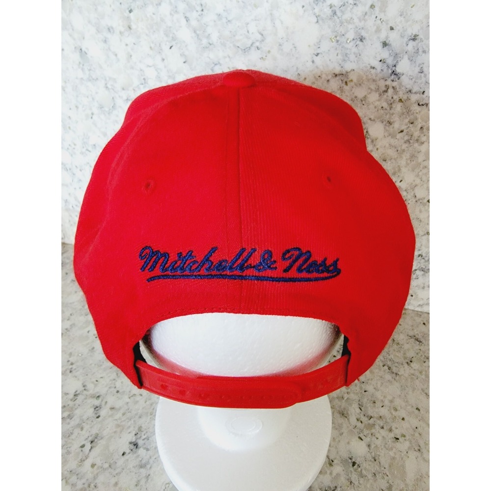 Mitchell & Ness New York Rangers Vintage NHL Snapback Hat Red Flat Brim Cap - Picture 5 of 15